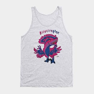 Bilociraptor - Text (Feathered) (Bisexual Pride) Tank Top